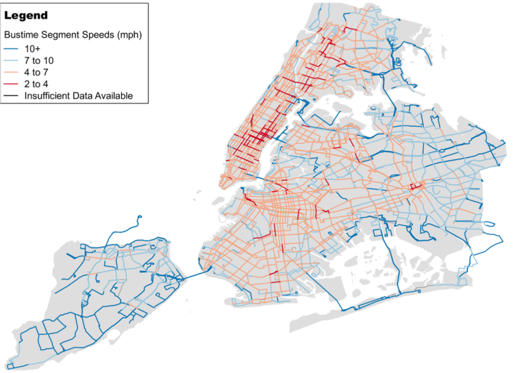 Average bus speeds from automated vehicle locator systems